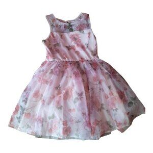Elegant Pink Floral Kids Dress